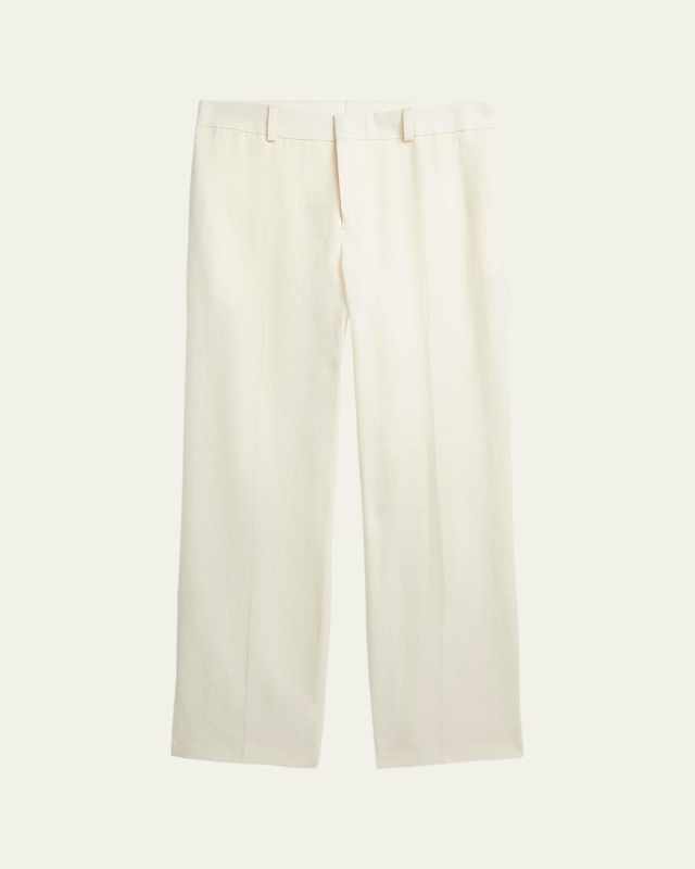 Boy's Solid Linen Tailored Trousers, Size 8-16